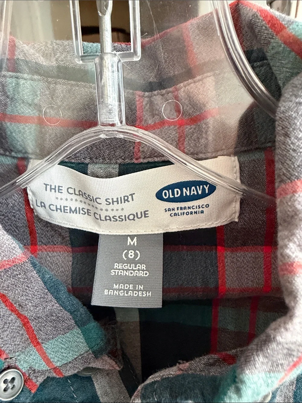 Old Navy Boy's Green Plaid Button-Down Shirt